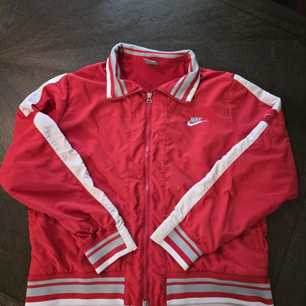 Rare Y2k Red and White Nike Track Jacket Men's Size XXL 20-22 Very Nice!!